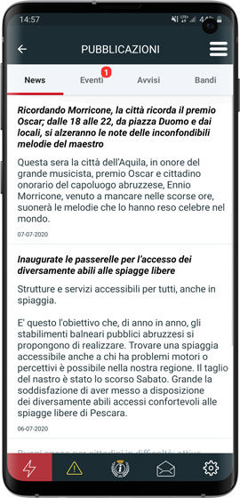 App news, avvisi, bandi ed eventi